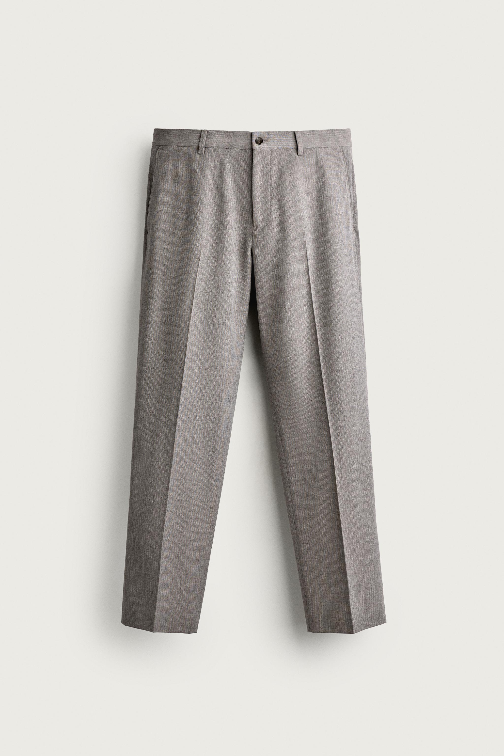 STRIPED REGULAR FIT SUIT PANTS